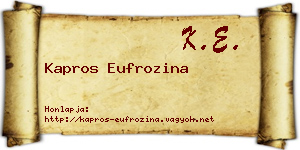 Kapros Eufrozina névjegykártya